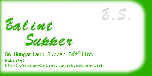 balint supper business card